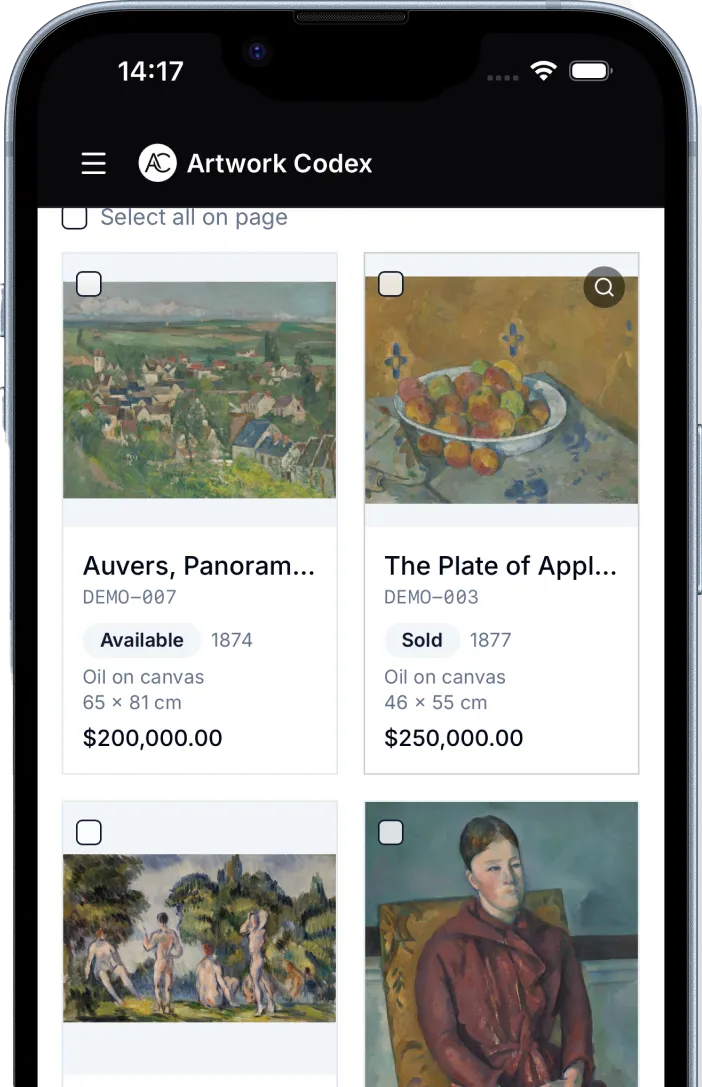 Artwork Codex mobile screenshot 2